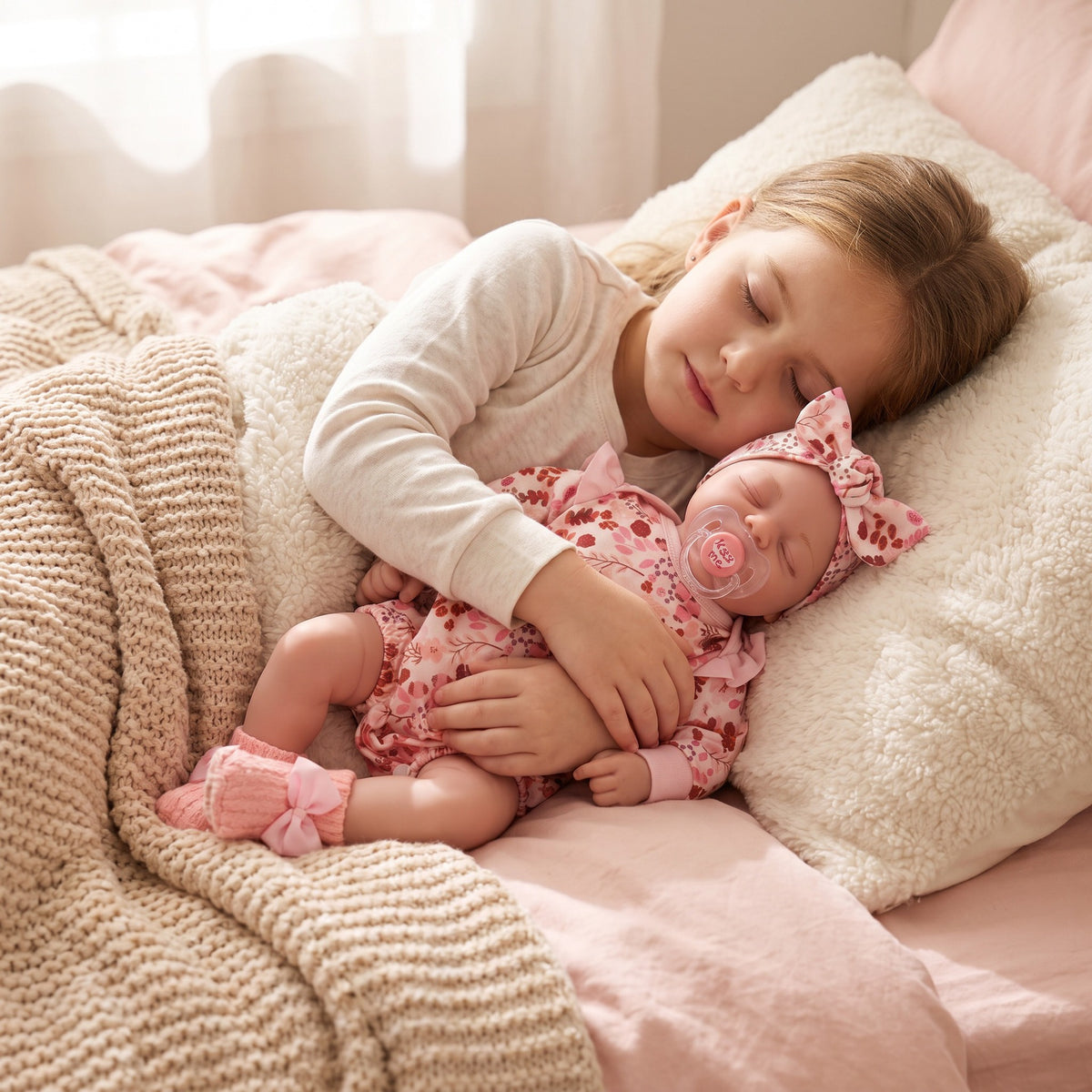 Muñeca Reborn de 19 pulgadas con cuerpo de tela, expresión dulce y sonriente, conjunto floral rosa, juguete de compañía para regalo en festivales
