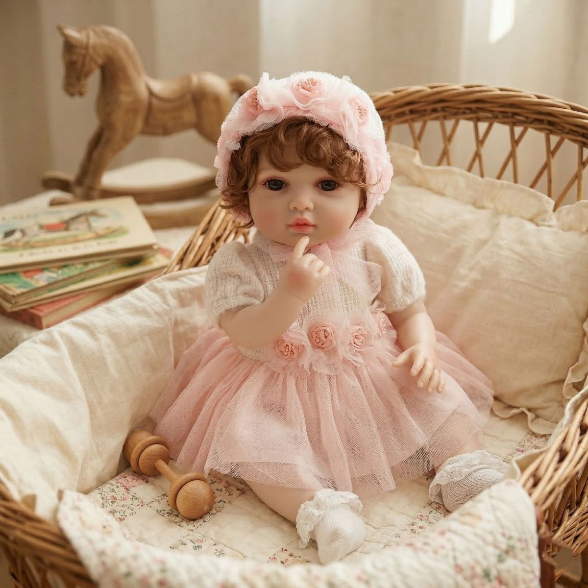 Muñeca reborn de 20 pulgadas/50 cm, cabello injertado, cuerpo completo de vinilo, pintada a mano de forma exquisita, muñeca 3D para vestir, ideal como regalo y pieza de colección