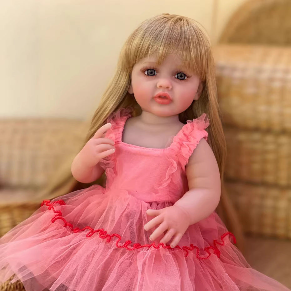 Muñeca de renacimiento de vinilo completo de 55 cm, muñeca de simulación, regalo de princesa
