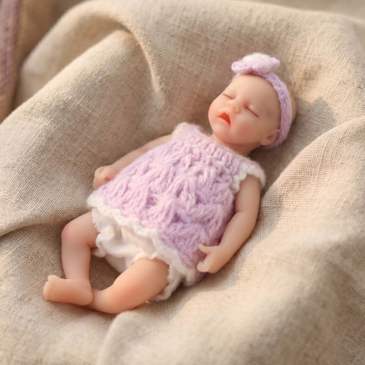 Muñeca de bebé reborn de silicona sólida de 6 pulgadas, juguete infantil elástico de tacto real, regalo y objeto de colección