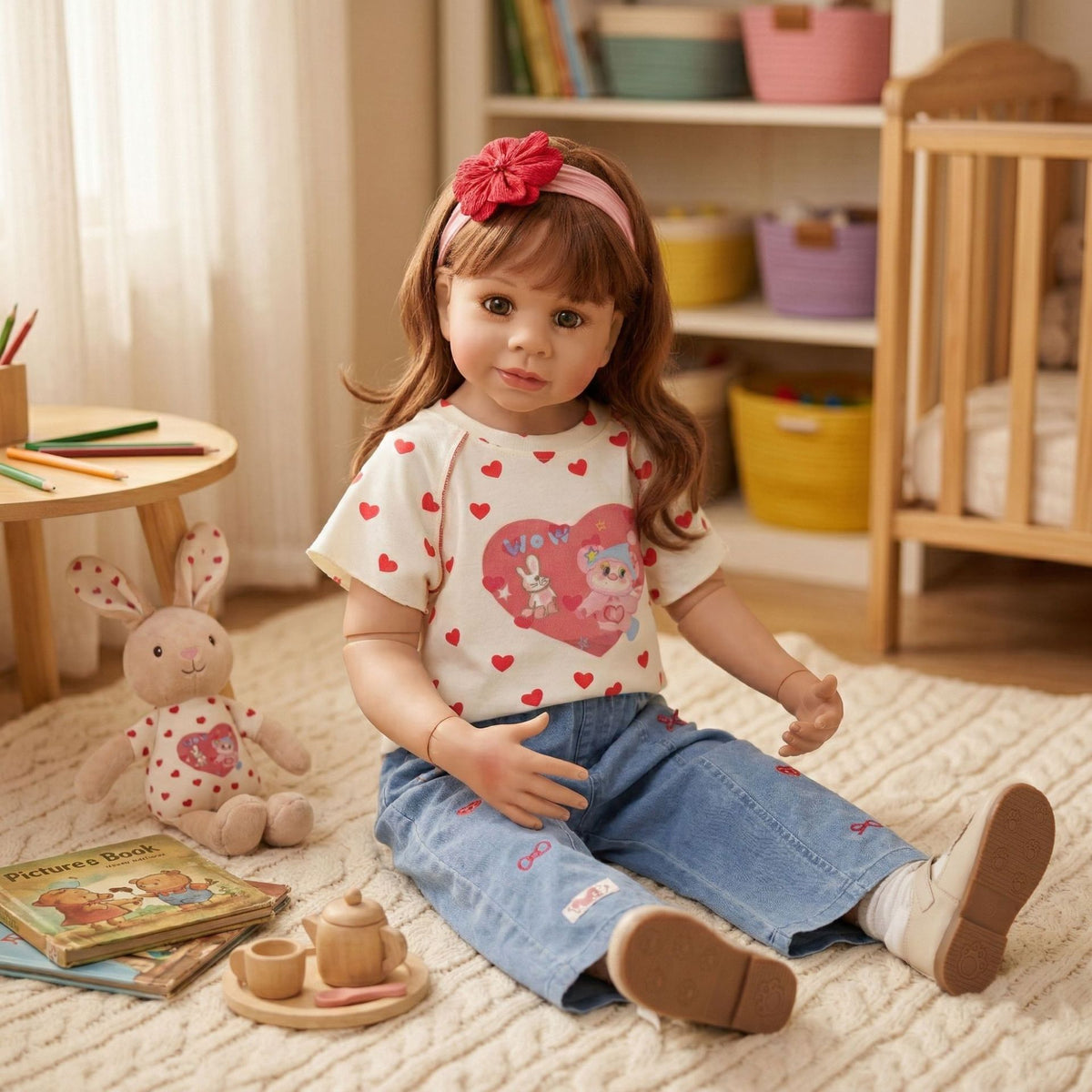 Muñeca para niña de 4-6 años de 100 cm, muñeca de alta simulación, muñeca articulada BJD