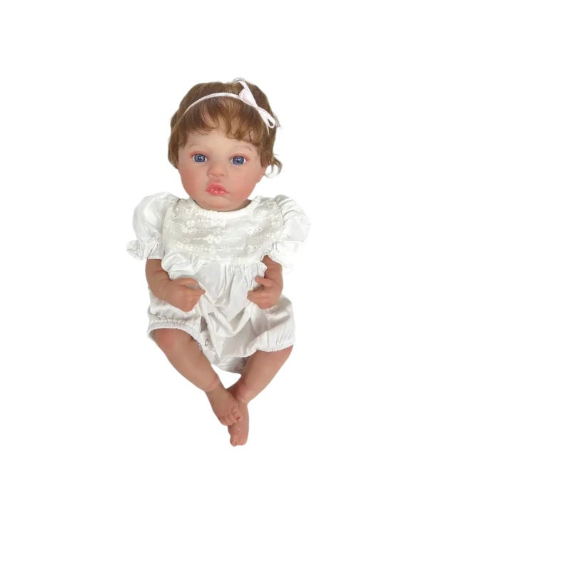 Muñeca bebé de simulación de 45 cm, de vinilo completo, modelo de renacimiento Meadow, piel 3D, pintada a mano
