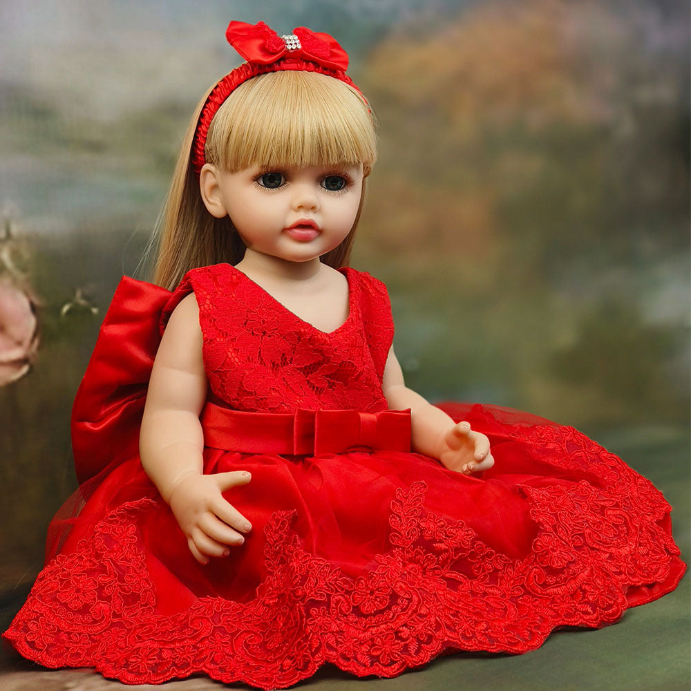 Muñeca Reborn de 22 pulgadas con cuerpo completo de vinilo y sensor de sonido, juguete de compañía interactivo, regalo perfecto para niños y coleccionistas adultos en días especiales