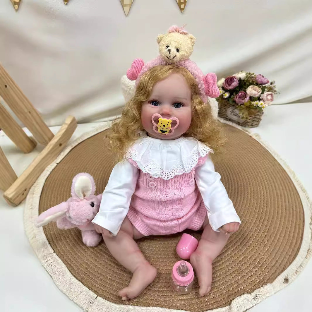 Muñecas bebé Reborn de 24 pulgadas con cuerpo de tela, muñeca recién nacida realista, juguete para niñas y niños