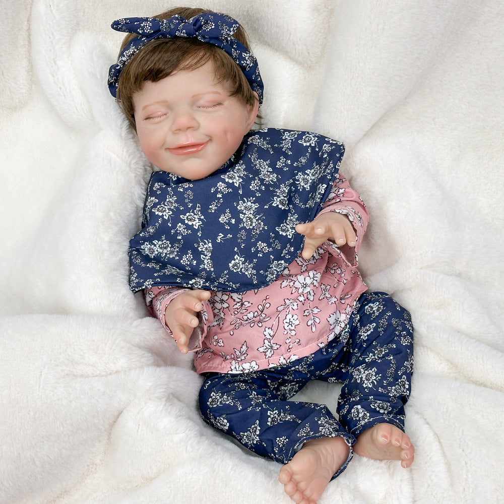 18 Inch Full Vinyl Realistic Sleepy Baby Doll, All-Ages Companion Doll for Display & Play