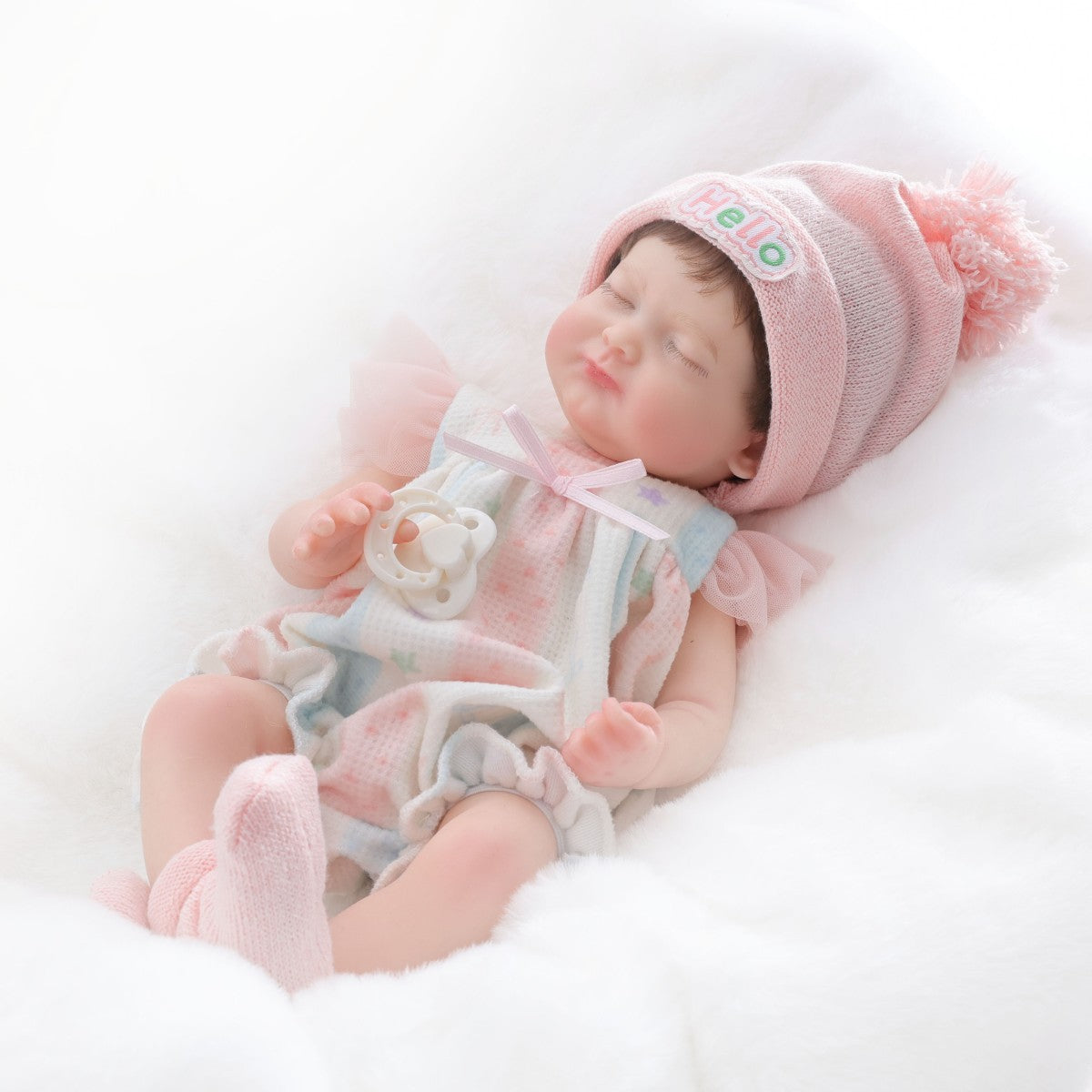 Muñeca reborn de silicona sólida de 12 pulgadas (30 cm), bebé de simulación, tacto real, ojos cerrados, muñeca para cambiar de ropa