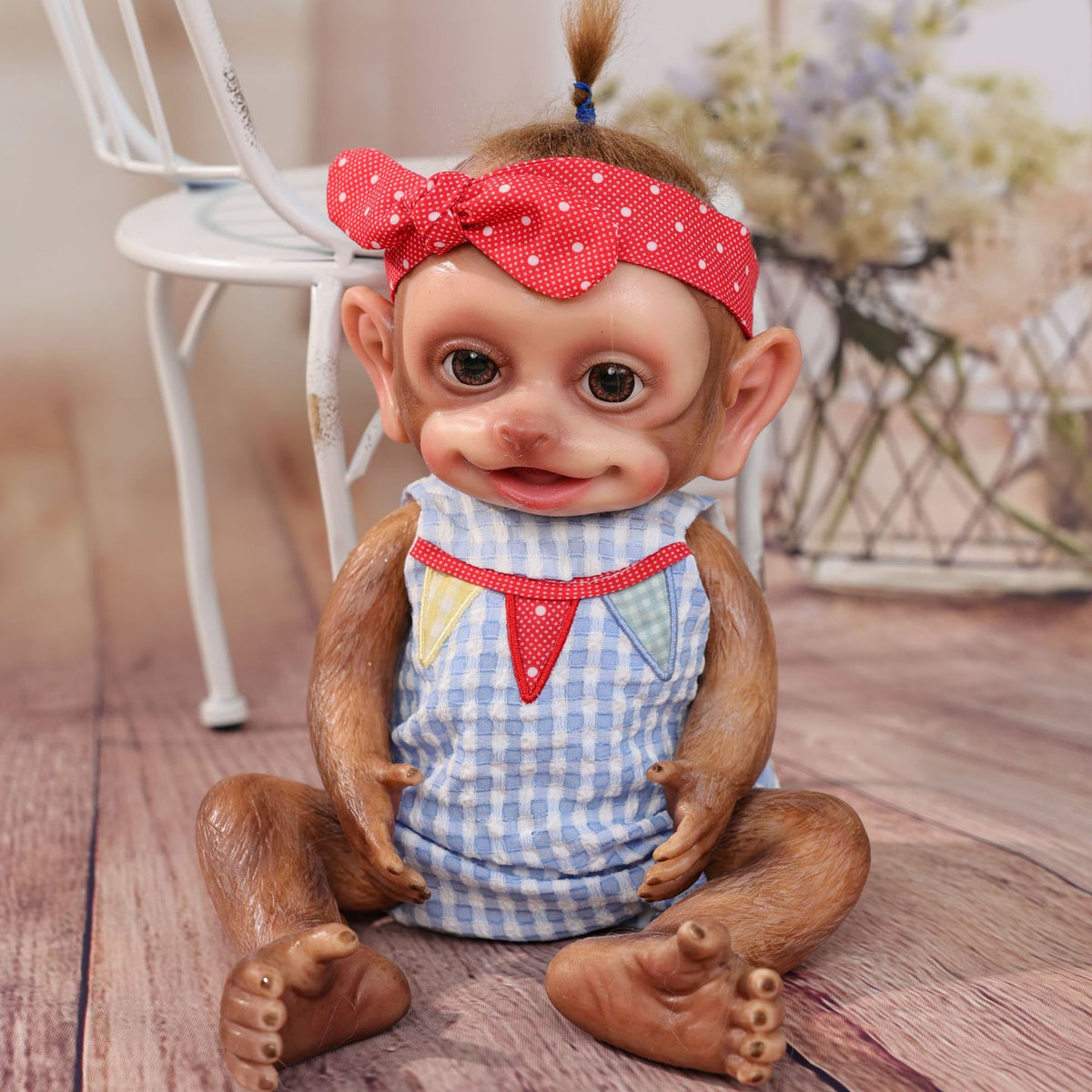 Muñeca bebé Reborn realista de silicona suave de cuerpo completo de 13 pulgadas, muñeca de mono de silicona sólida, juguete hecho a mano de alta calidad, regalo para niños