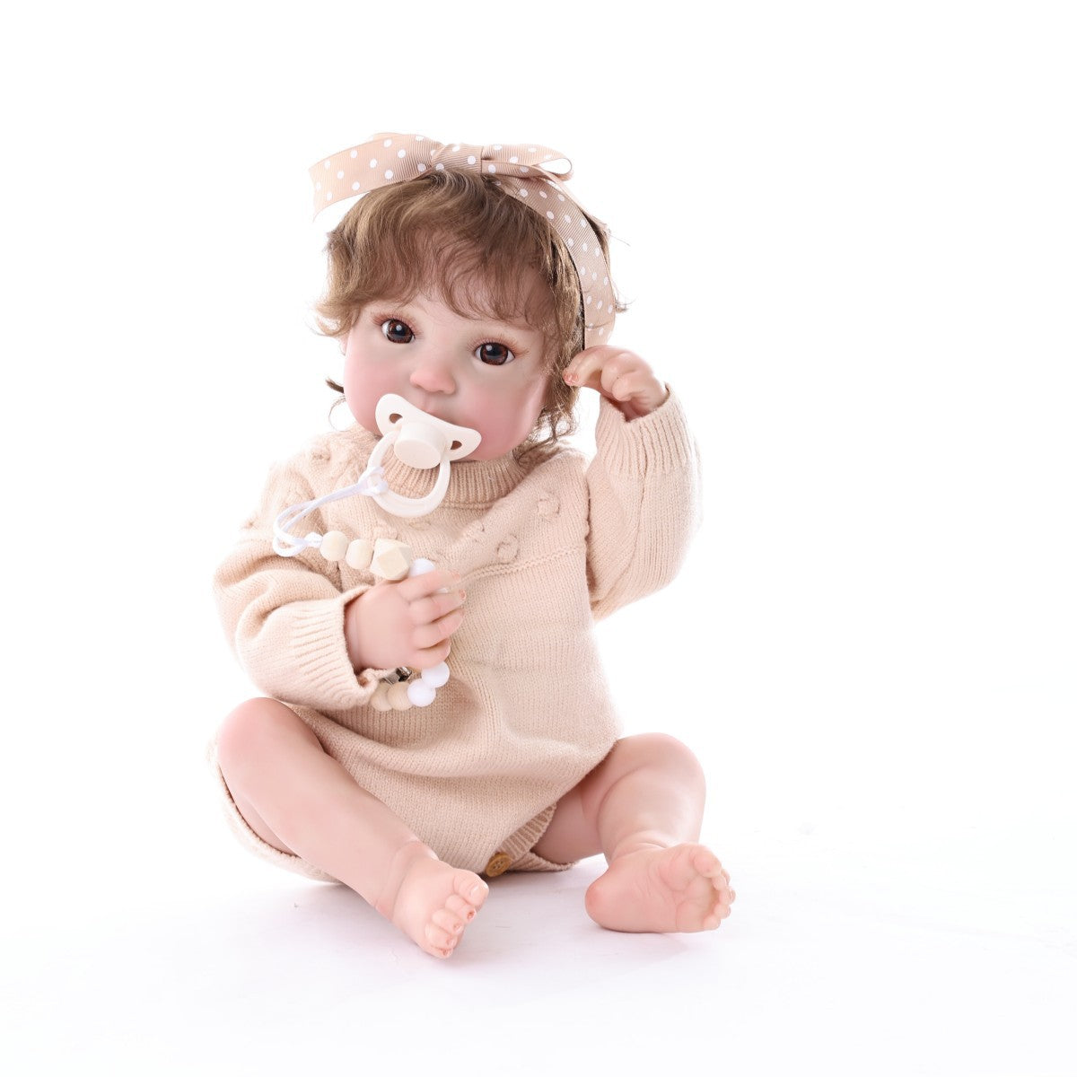 Muñeca bebé Reborn de 50 cm con simulación de injerto de pelo, hecha a mano, muñeca 3D exquisitamente pintada