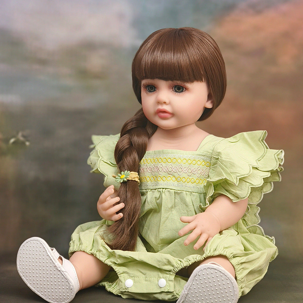 Muñeca Reborn de 22 pulgadas con cuerpo completo de vinilo y sensor de sonido, juguete de compañía interactivo, regalo perfecto para niños y coleccionistas adultos en días especiales