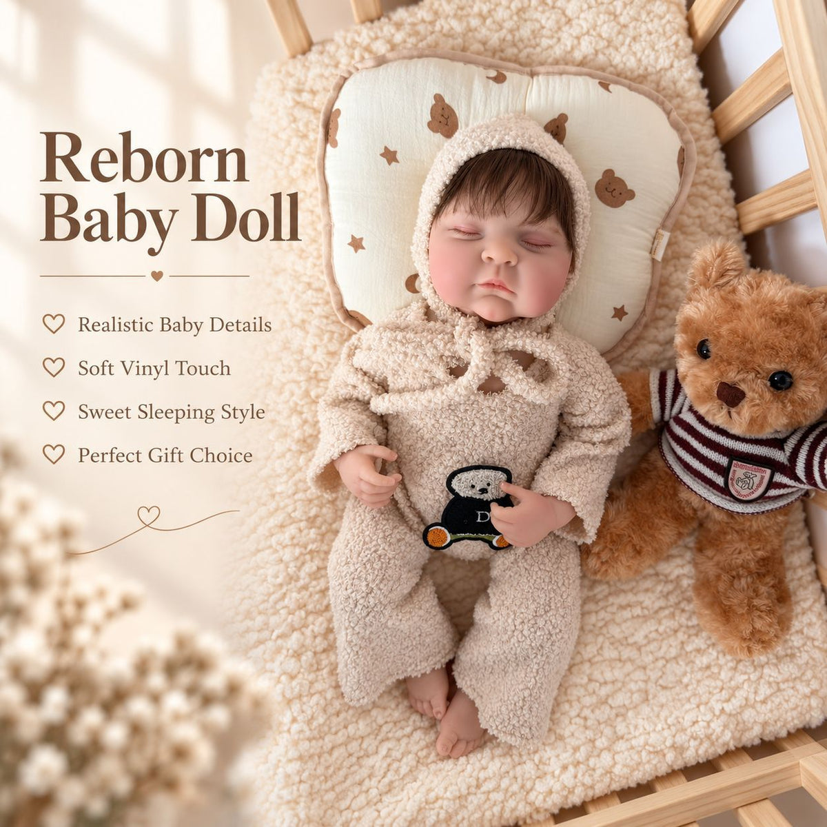 18 inch Reborn Doll simulation doll full vinyl children's companion doll
