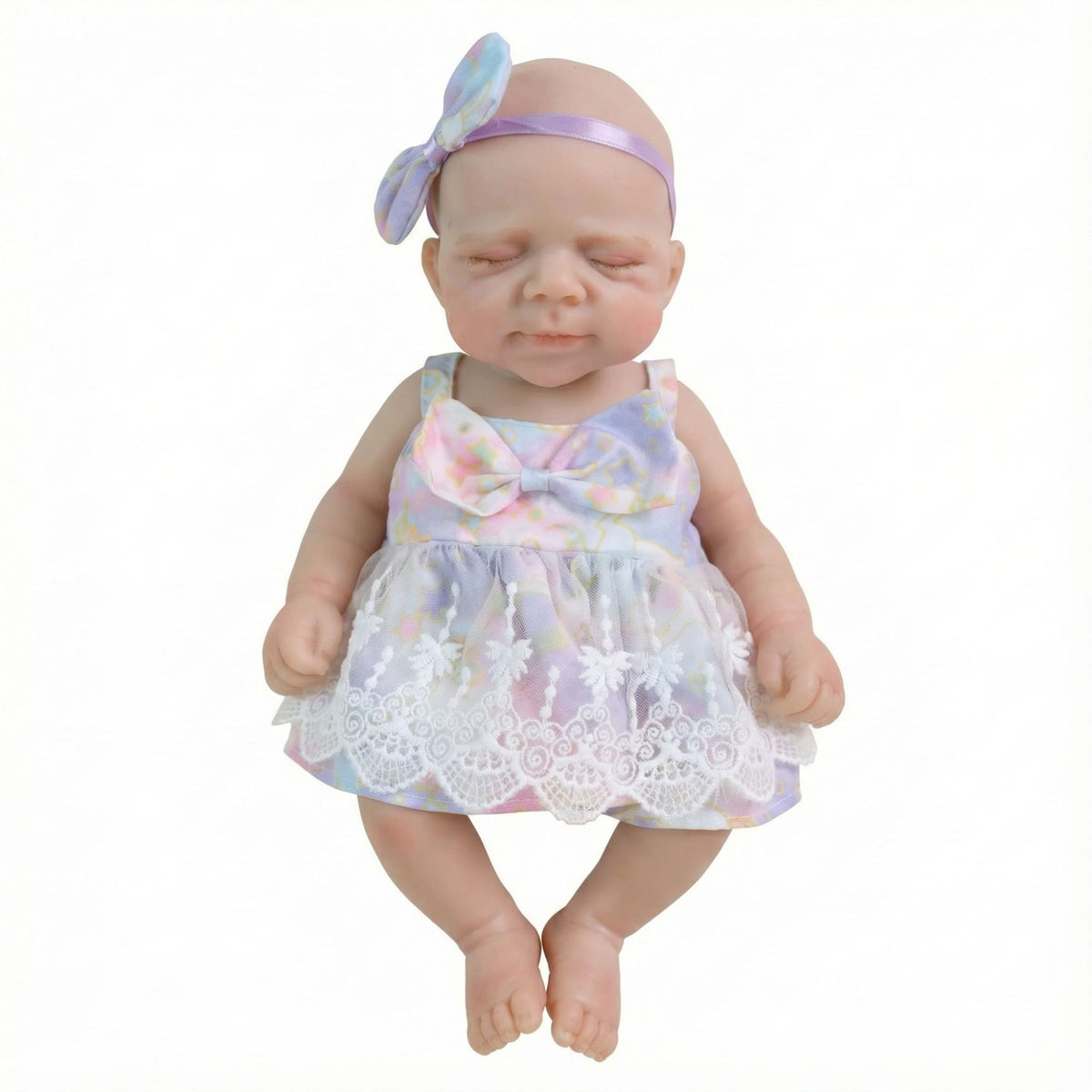 Muñeca reborn de silicona sólida Pascale de 12 pulgadas con falda estampada para regalo de Navidad infantil
