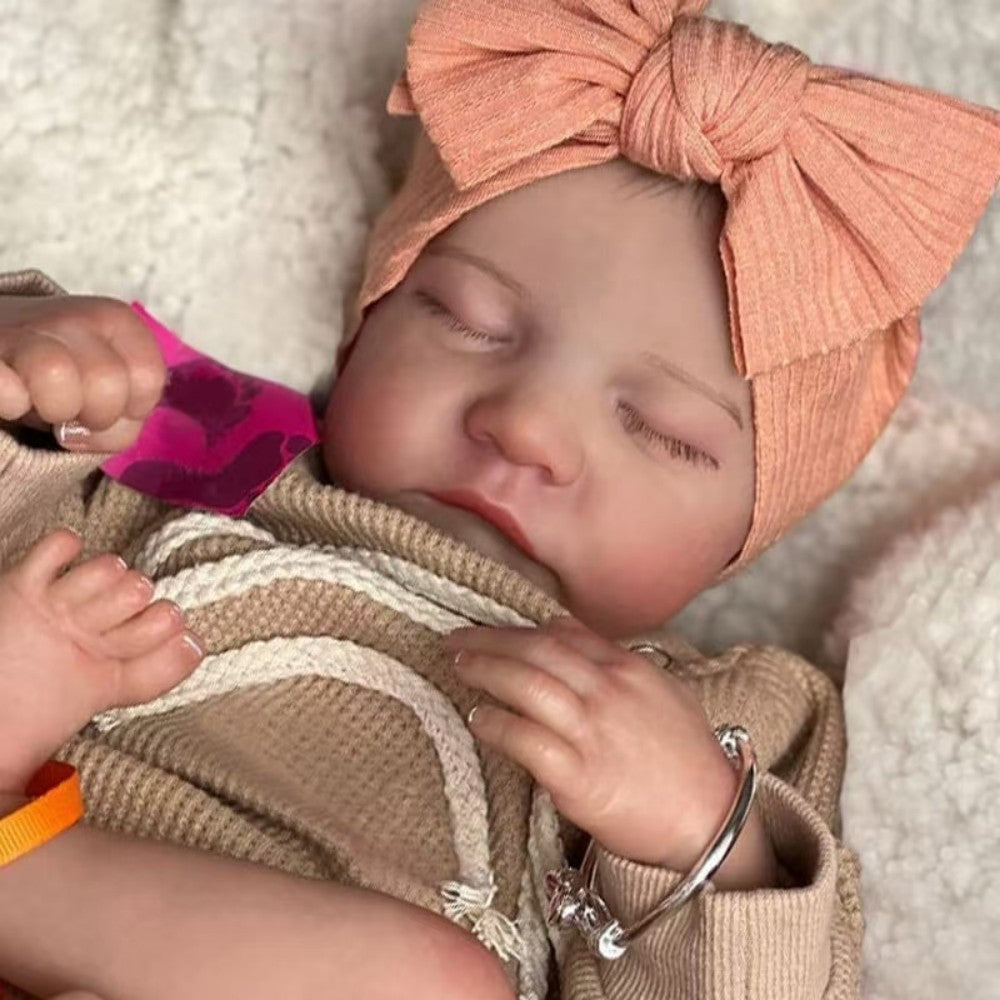 Muñeca bebé reborn dormilona realista de 19 pulgadas