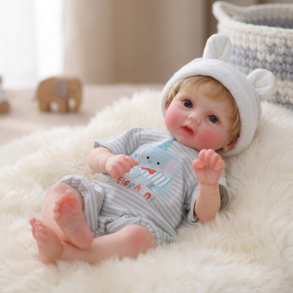 Muñeca reborn de silicona sólida de 12 pulgadas (30 cm) con trasplante de cabello, bebé de simulación para cambiar de ropa