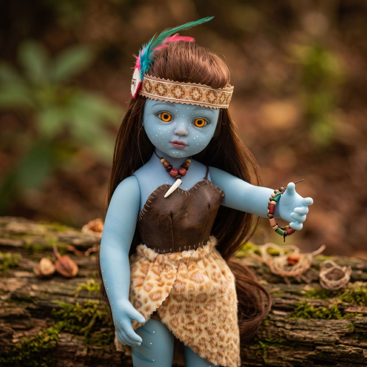 Muñeca Avatar coleccionable de 18 pulgadas con cuerpo de vinilo, atuendo tribal, decoración de estante y regalo de colección para festividades