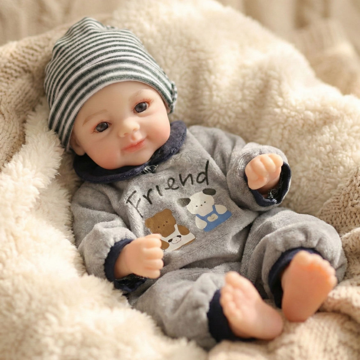 Muñeca reborn de silicona sólida de 12 pulgadas (30 cm) con tacto real, ojos cerrados, cabeza calva elástica, muñeca de bebé simulada