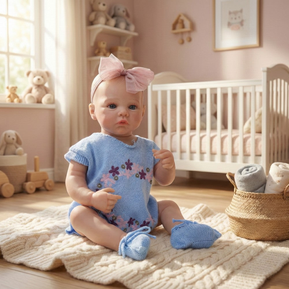 Muñeca Reborn de 50 cm, bebé de simulación de goma completa