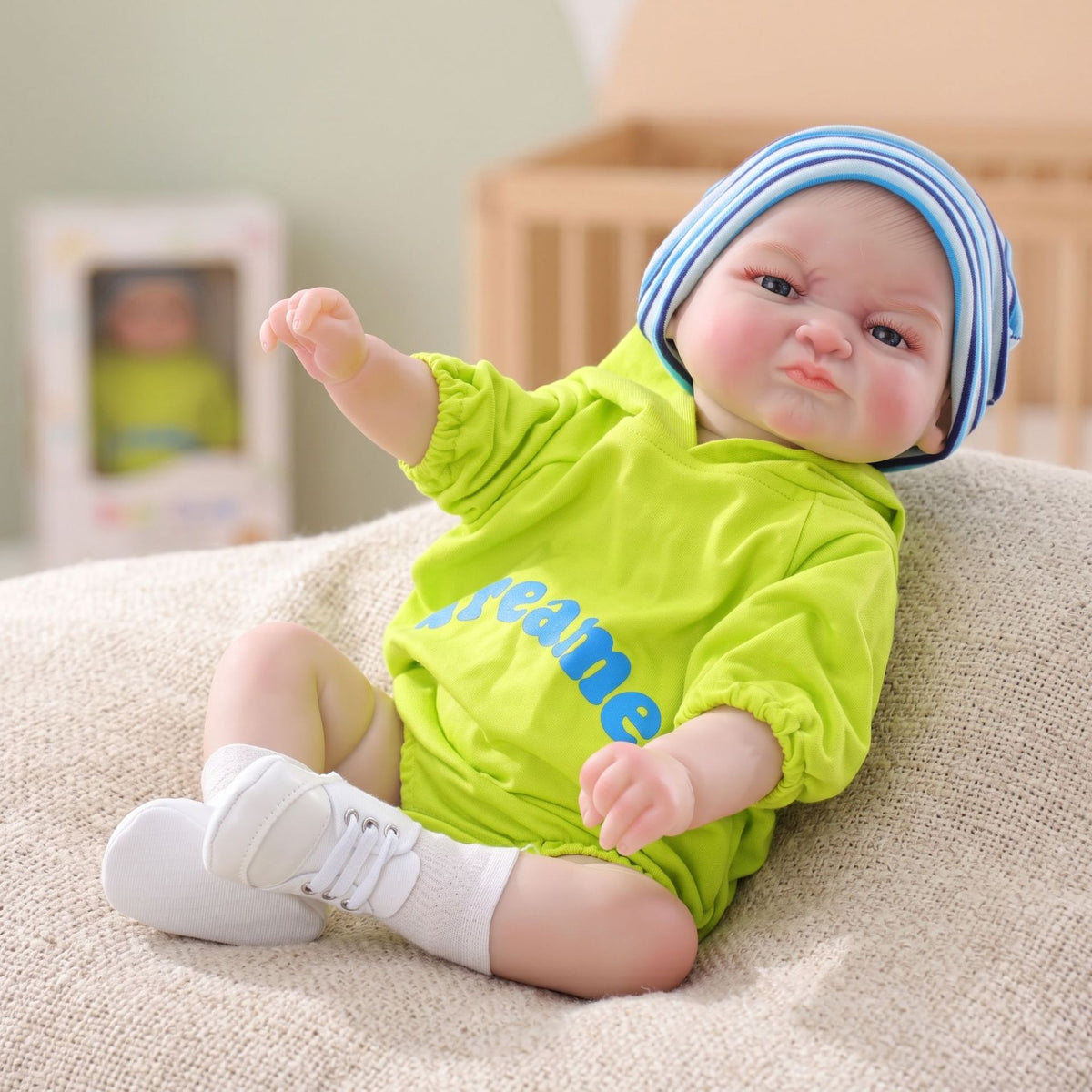 Bebé reborn de 24 pulgadas, hecho a mano, con cuerpo completo de vinilo, ideal para juegos infantiles, regalos navideños y coleccionistas.