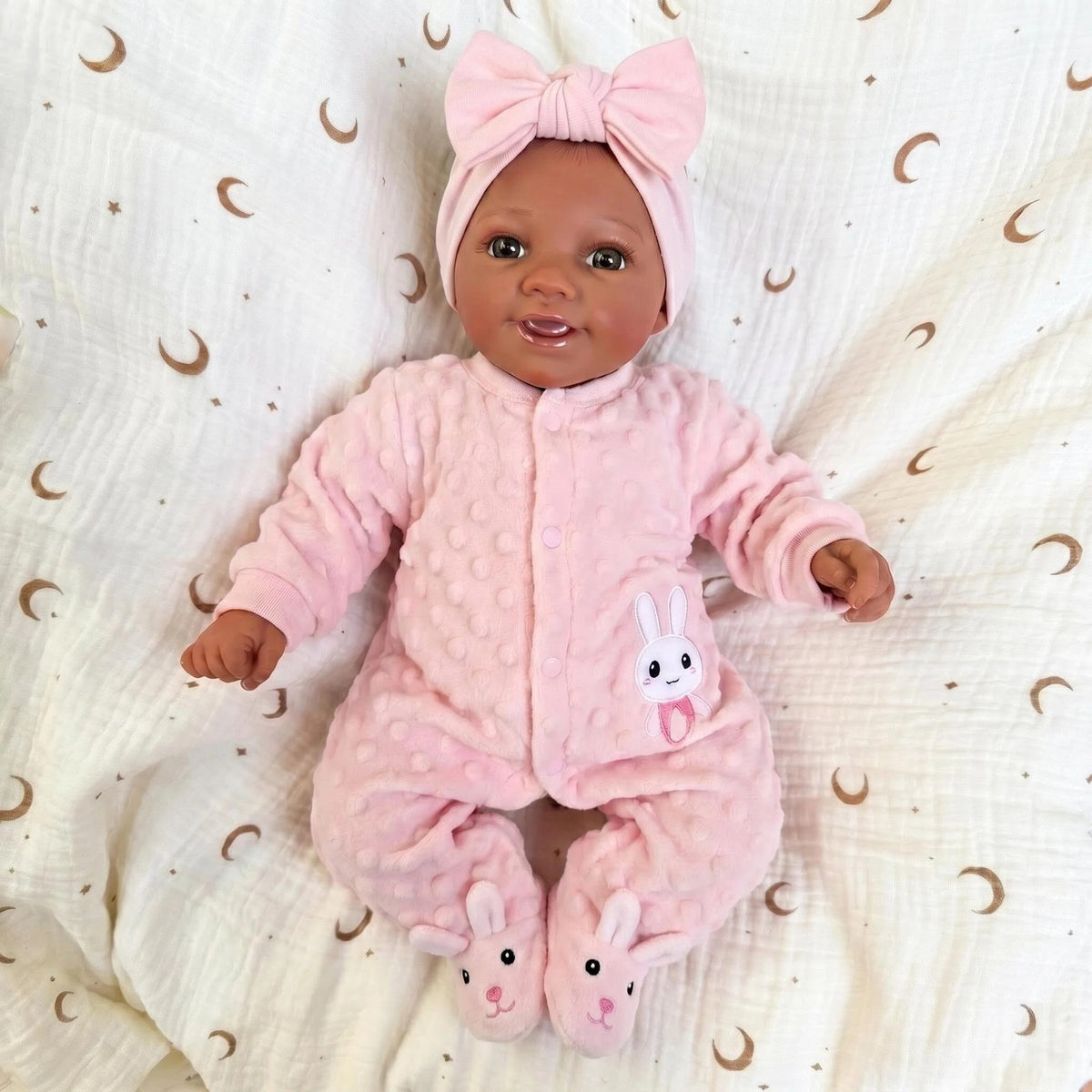 Muñeca bebé reborn de 17 pulgadas con cuerpo de tela suave, muñeca recién nacida realista, muñeca bebé realista, muñeca de arte hecha a mano