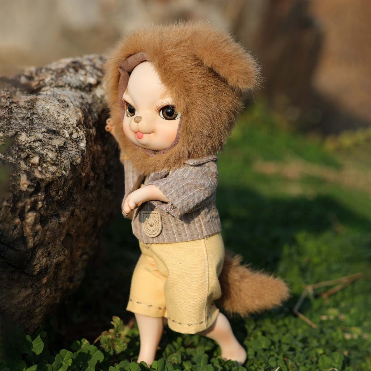 Muñeca articulada (BJD) de cerámica de 10 pulgadas con cuerpo completo, conjunto de felpa, decoración hecha a mano y juguete coleccionable