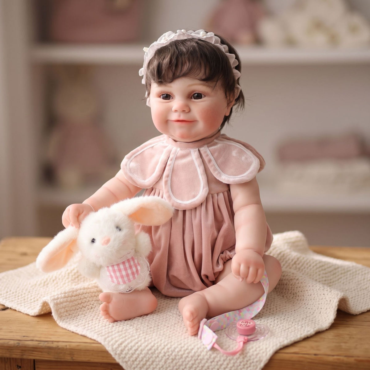 Muñeca Reborn artesanal de 22 pulgadas con piel de venas 3D realista y cuerpo completo de vinilo, regalo de bebé para niñas pequeñas