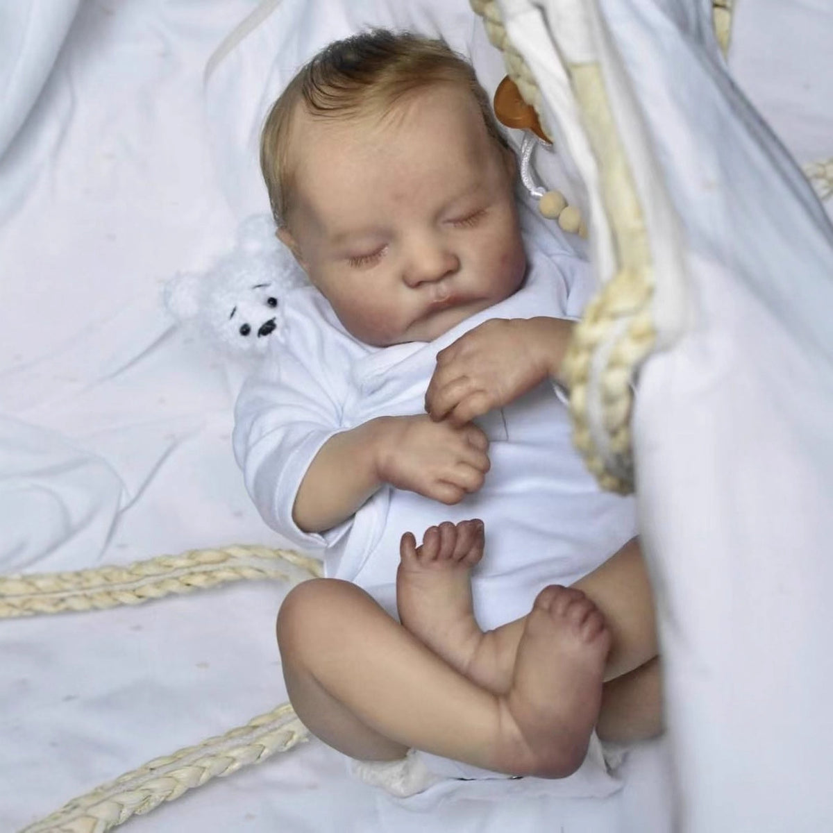 Muñeca bebé de vinilo de 48 cm con piel 3D realista, regalo para niños