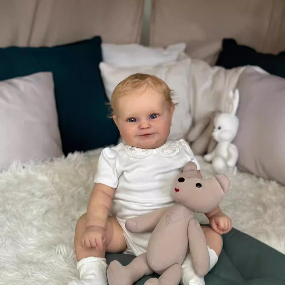 Muñecas Reborn de 20/24 pulgadas con cuerpo de tela, tacto suave y cabello rubio implantado, juguetes de muñecas de bebé recién nacido para niñas, muñecas Reborn