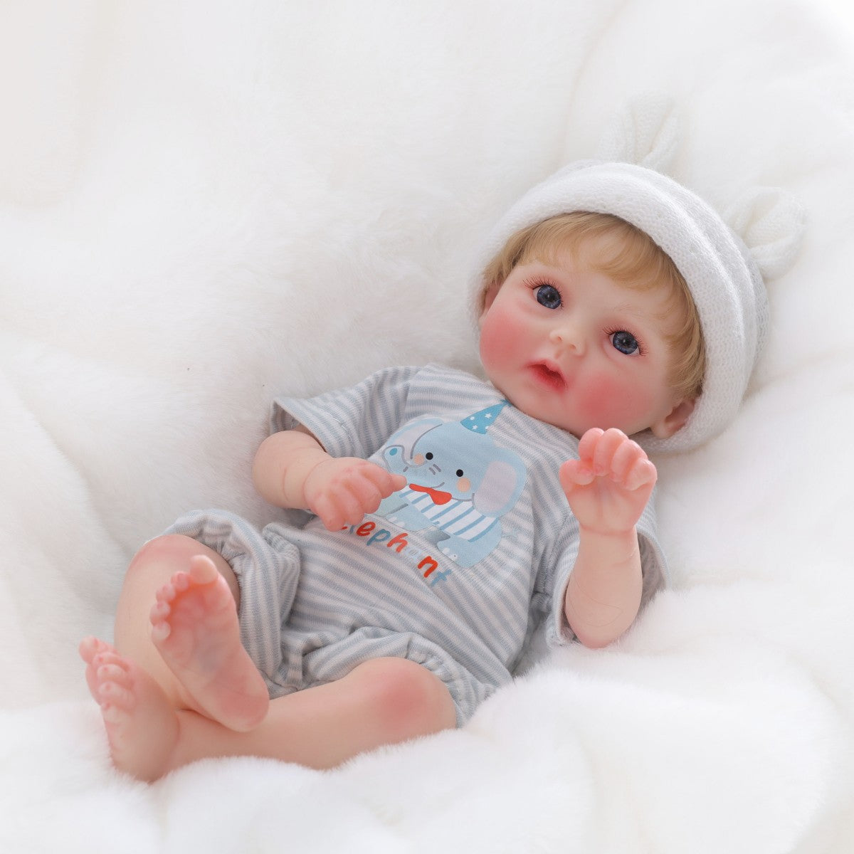 Muñeca reborn de silicona sólida de 12 pulgadas (30 cm) con trasplante de cabello, bebé de simulación para cambiar de ropa