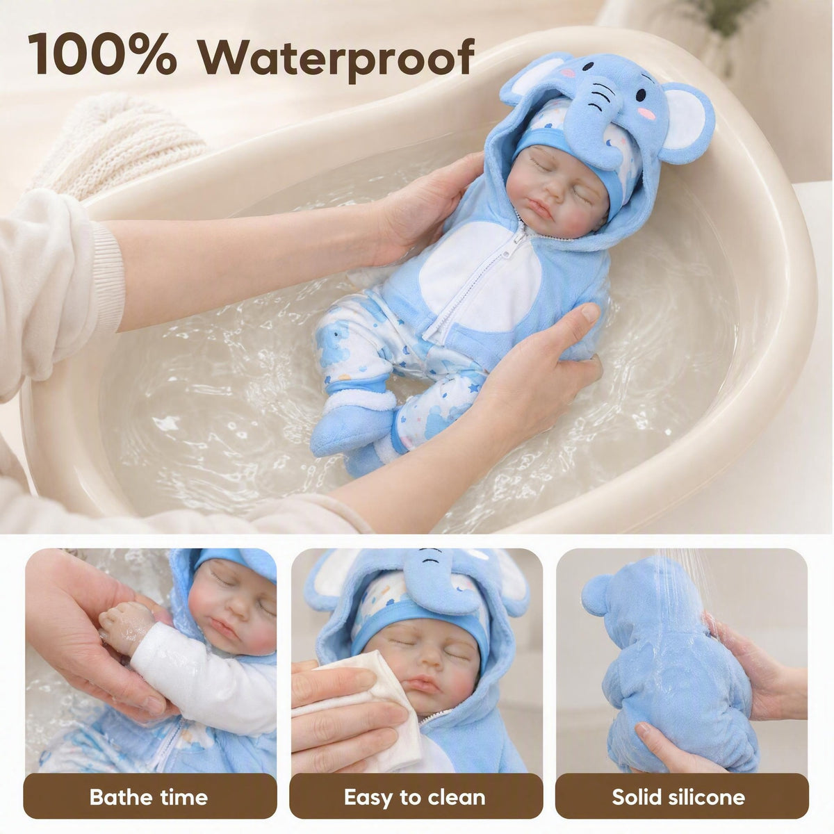 16 inch Silicone Simulation Baby Doll Reborn Emotional Comfort Doll Rubber Companion Doll for Kids