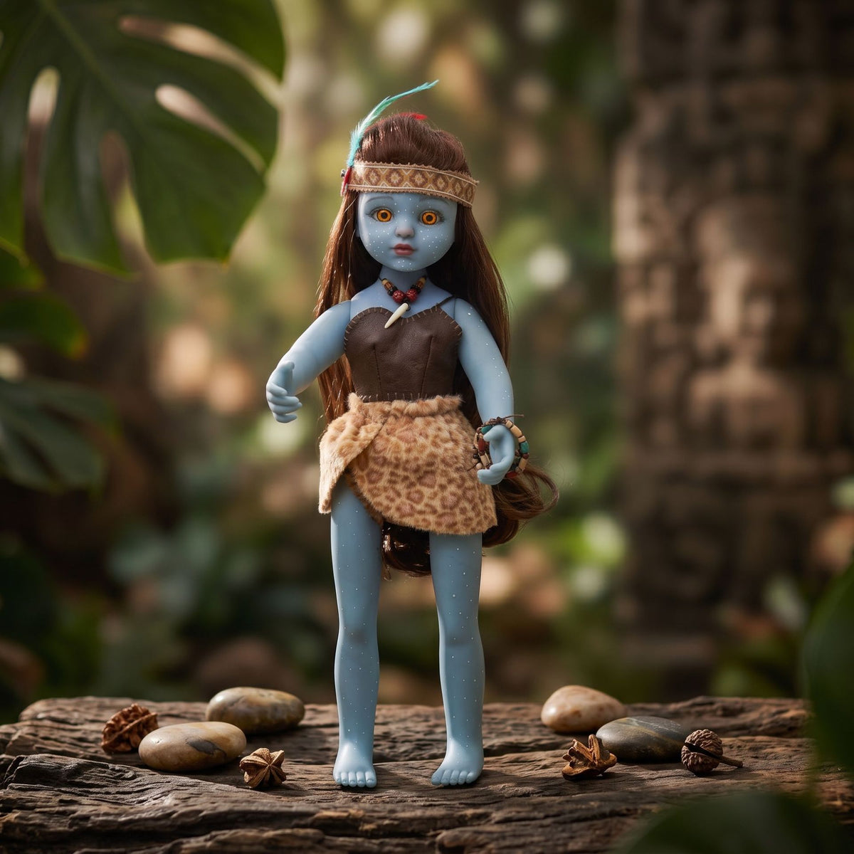 Muñeca Avatar coleccionable de 18 pulgadas con cuerpo de vinilo, atuendo tribal, decoración de estante y regalo de colección para festividades