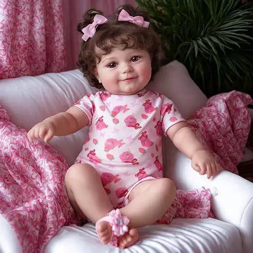 Muñeca Reborn de 20 pulgadas con cuerpo completo de vinilo, coletas rubias y conjunto de tutú con corazón rosa, muñeca de compañía para regalo de cumpleaños y días festivos