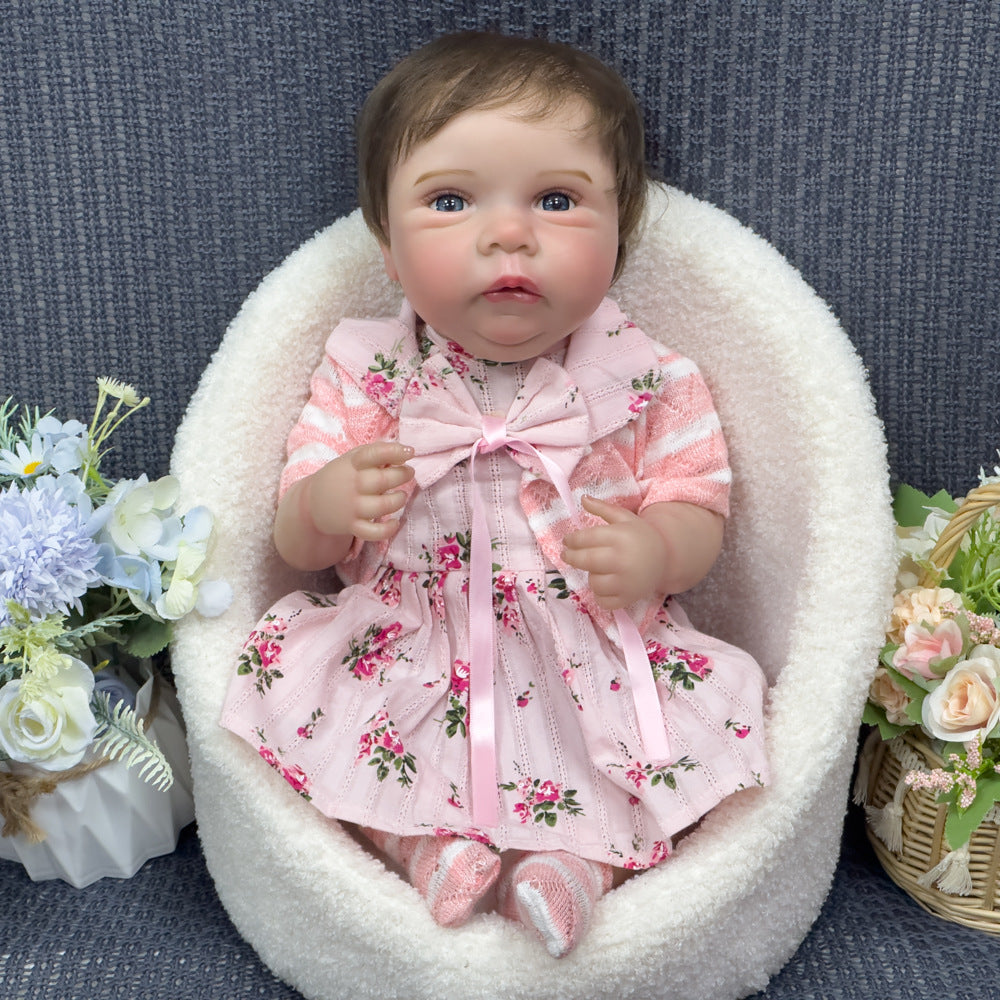 Sorpresa ideal para las fiestas: muñeca bebé de vinilo de 20 pulgadas, juguete infantil realista para todas las edades