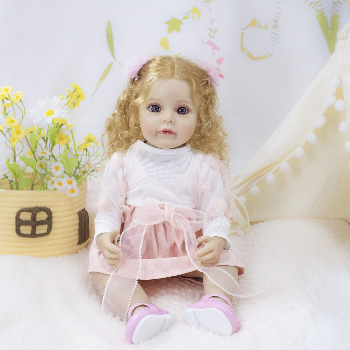 Muñeca reborn realista de 22 pulgadas con cuerpo completo de vinilo, una dulce opción de regalo para niños y adultos en ocasiones especiales