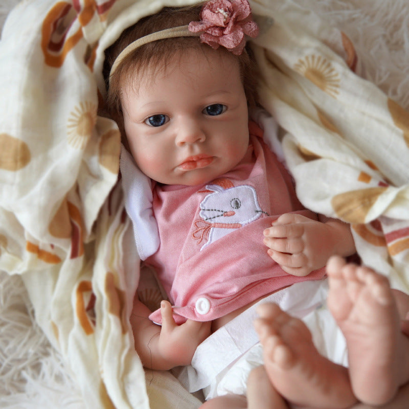 Muñeca Reborn de silicona sólida de 18 pulgadas con tacto de piel real, juguete de bebé hecho a mano, regalo de cumpleaños para niños