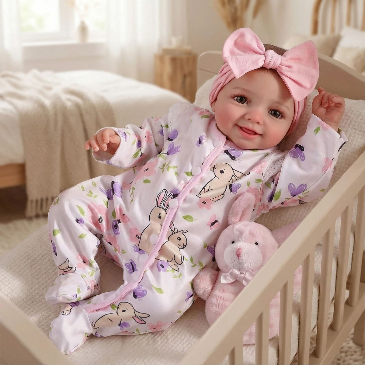 Muñeca reborn de vinilo completo de 7 pulgadas con mono estampado