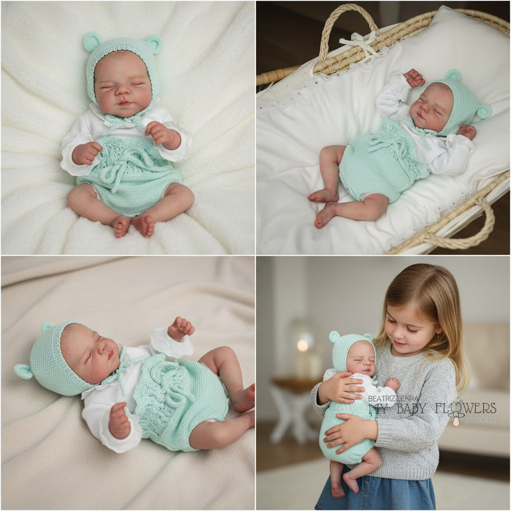Conjunto de suéter azul claro de 19 pulgadas para muñeca bebé reborn de simulación recién nacido