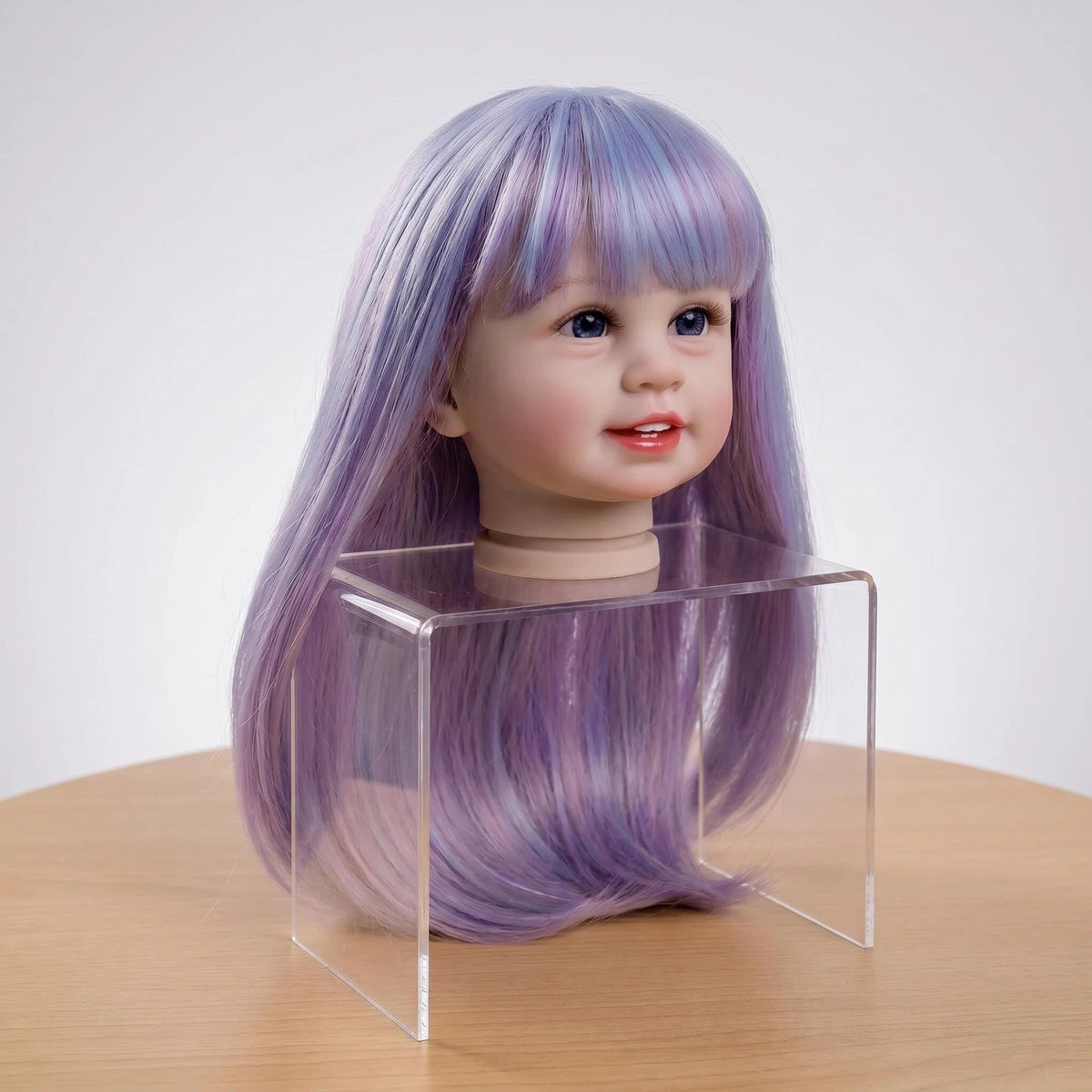 Pelucas de repuesto para muñecas reborn, cabello largo liso o rizado con flequillo, varios colores (rosa, rubio, arcoíris), pelucas trenzadas para muñecas de 20-22 pulgadas