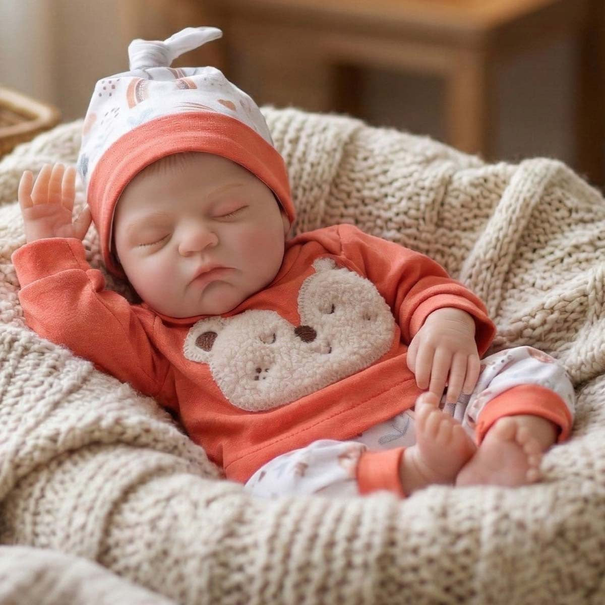Muñeca bebé reborn de 18 pulgadas con conjunto rojo