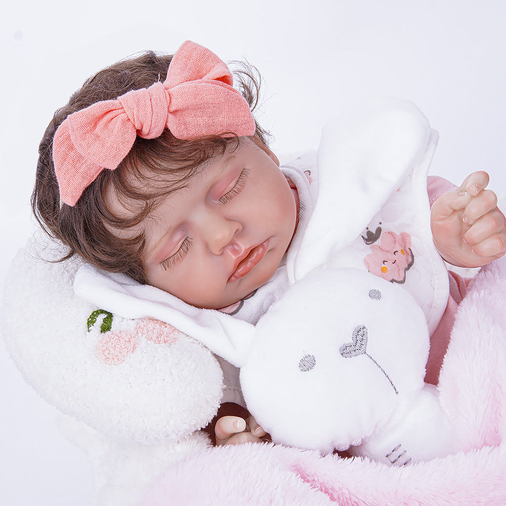 Muñeca Reborn de 18 pulgadas con cuerpo de tela y ropa completa, regalo navideño de primera calidad para entusiastas de las muñecas