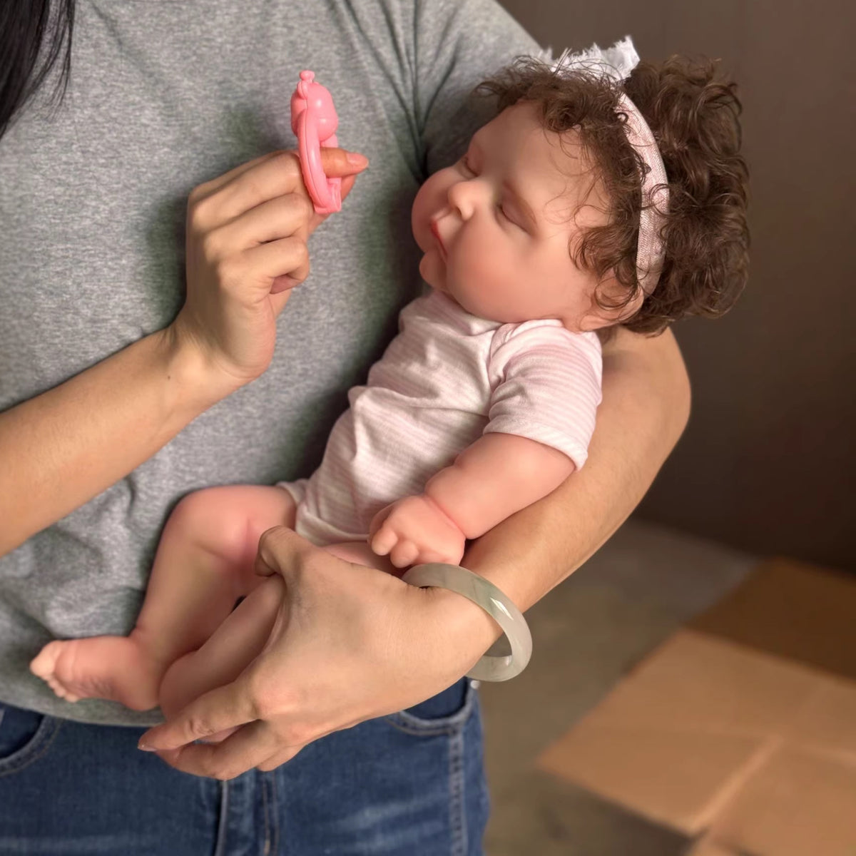 Muñeca Reborn de silicona sólida, lavable y flexible, de 18 pulgadas, kit completo con ropa, regalo premium para coleccionistas de muñecas