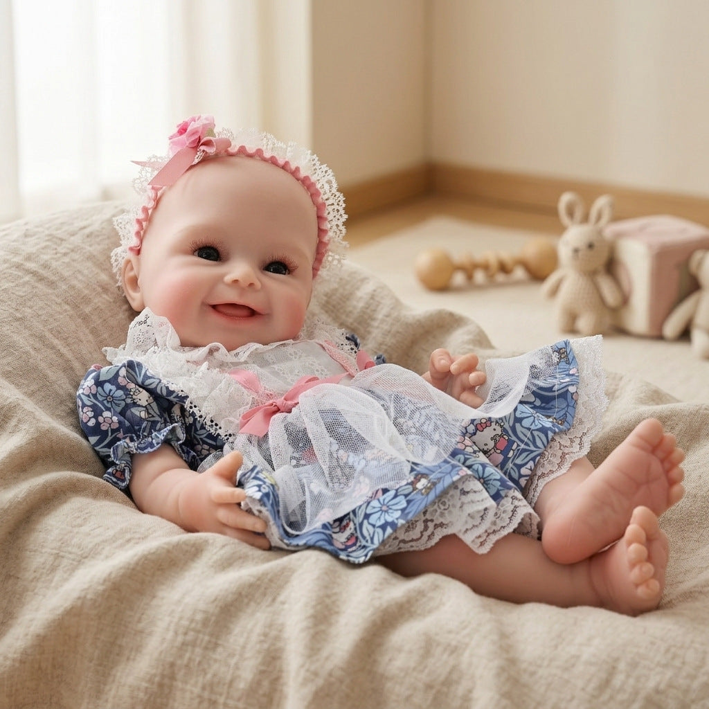 Muñeca bebé reborn de 17 pulgadas, adorable bebé de silicona sólida, muñeca recién nacida realista, juguete, regalo de Navidad