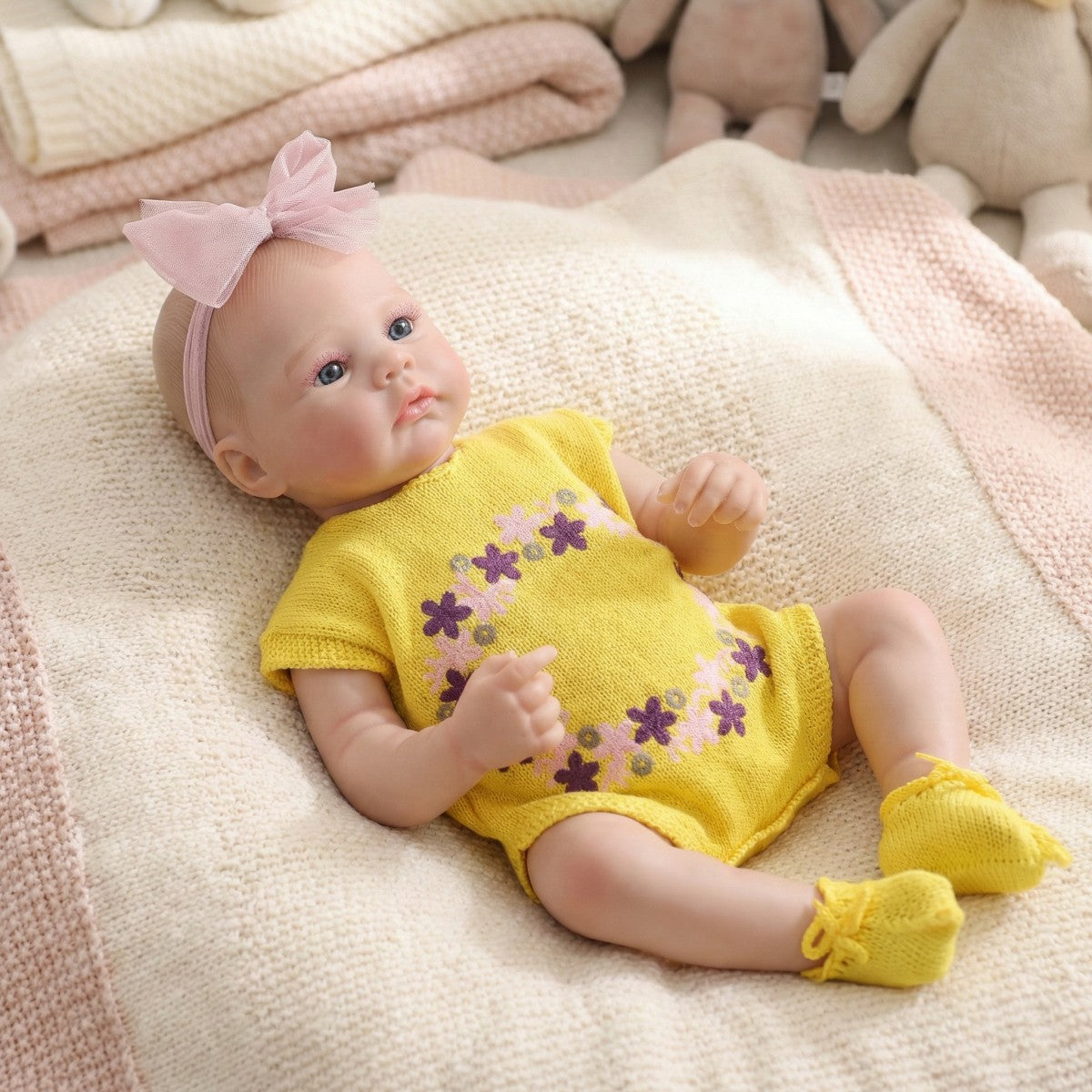 Muñeca reborn de cuerpo completo de goma de 50 cm, bebé de simulación, juguete para niños