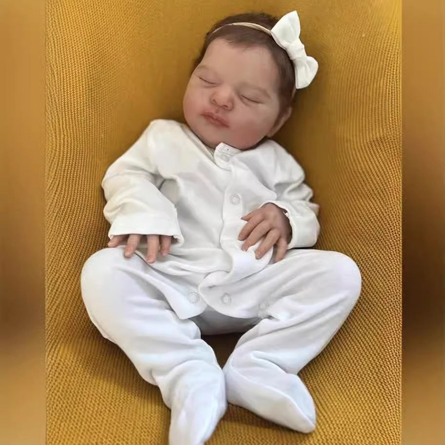 Muñecas Reborn de 20 pulgadas con cuerpo de tela, muñecas de bebé recién nacido de tacto suave, juguetes para niñas