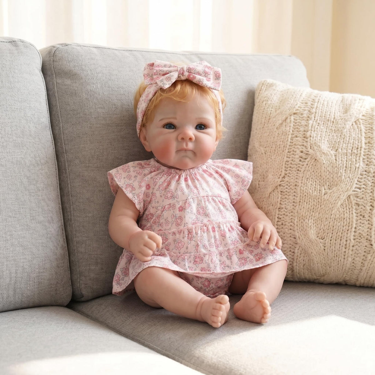 Muñeca Reborn de 18 pulgadas con ojos abiertos y cuerpo de tela, juguete para toda ocasión y regalo de colección