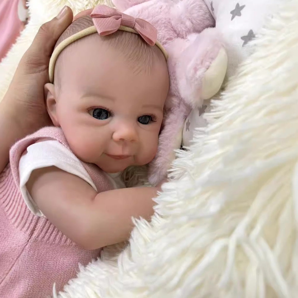 Muñeca bebé Reborn realista de 20 pulgadas con cuerpo de tela, piel 3D realista, juguete de muñeca estilo recién nacido hecho a mano para niñas