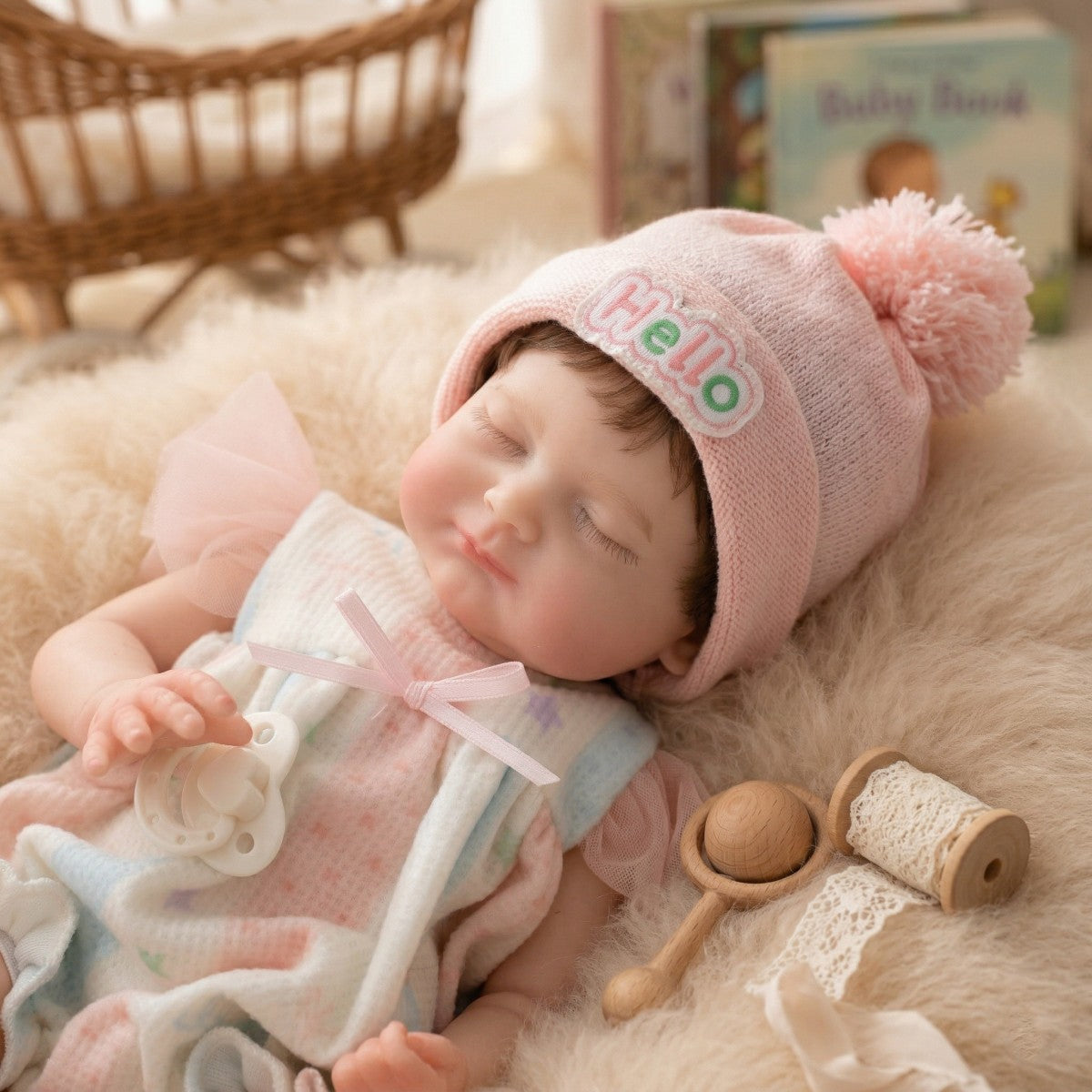 Muñeca reborn de silicona sólida de 12 pulgadas (30 cm), bebé de simulación, tacto real, ojos cerrados, muñeca para cambiar de ropa