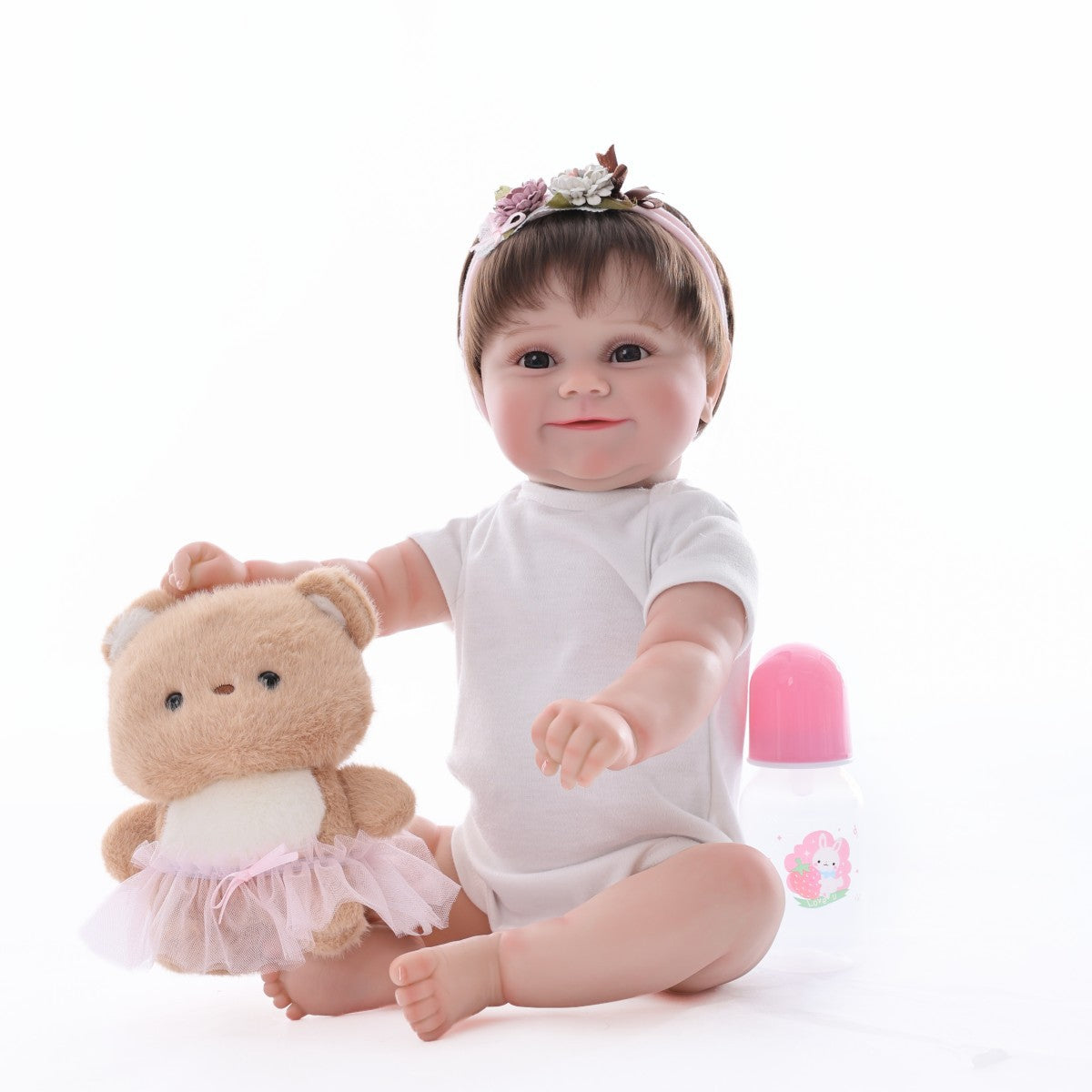 Muñeca reborn de 50 cm con simulación de trasplante de cabello, pintura exquisita, muñeca 3D hecha a mano con pintura exquisita