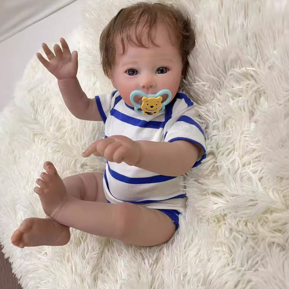 Muñeca bebé reborn realista de 20 pulgadas con cuerpo de tela, piel 3D, muñeca hecha a mano, juguete para niñas, muñecas reborn