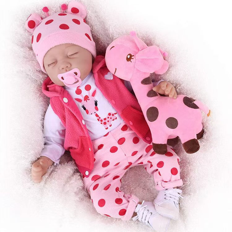 Muñeca Reborn durmiente de 22 pulgadas con cuerpo de tela, con diferentes estilos, juguete de regalo para festivales y obsequio de colección para niñas