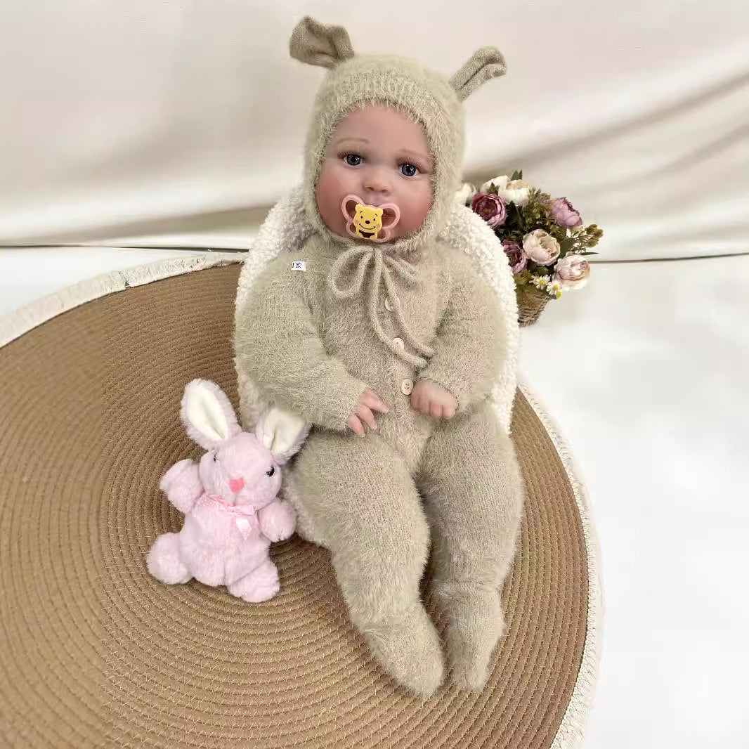 Muñeca bebé Reborn artesanal de 24 pulgadas, realista, con cuerpo de tela, piel 3D real, juguete para niños, regalo para niñas