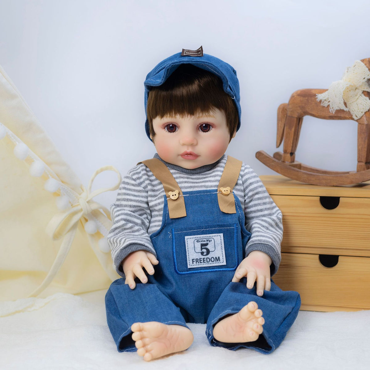Muñeca bebé realista de 18 pulgadas con cuerpo de vinilo, sorpresa ideal para las fiestas, adorable regalo de recuerdo para reuniones de cumpleaños y tiempo en familia durante las festividades